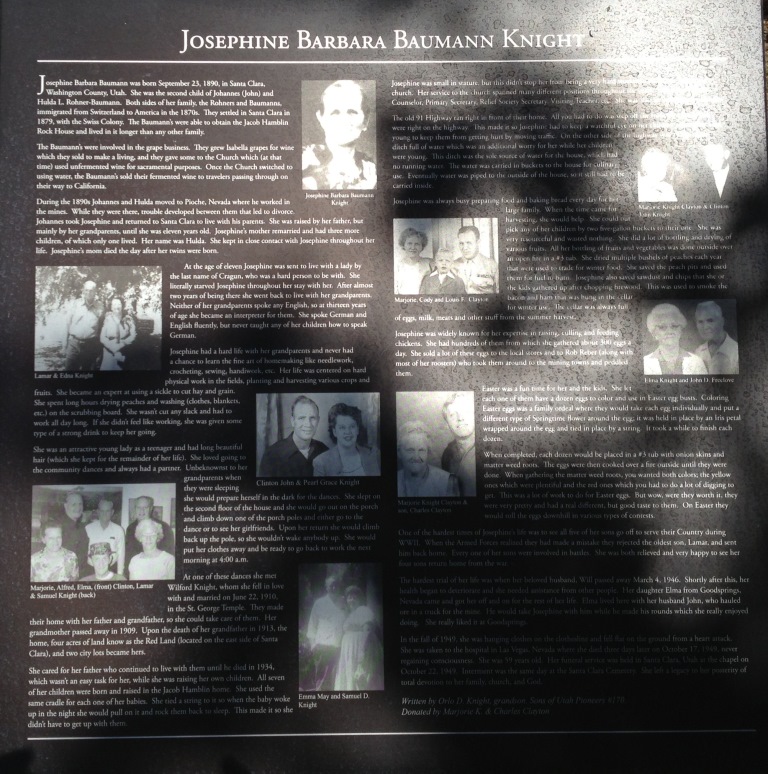 Josephine Barbara Baumann Knight plaque