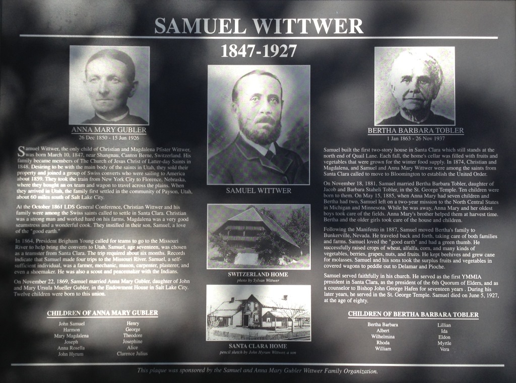 Samuel Wittwer plaque