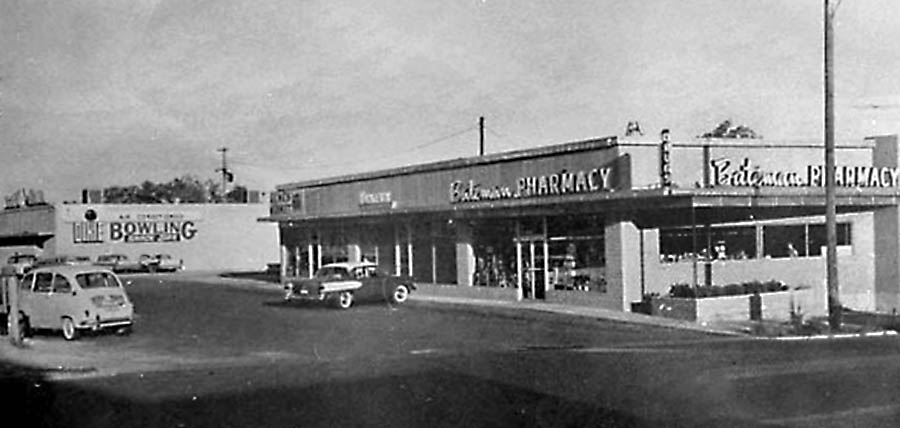 Bateman Pharmacy with Dixie Bowling in the background