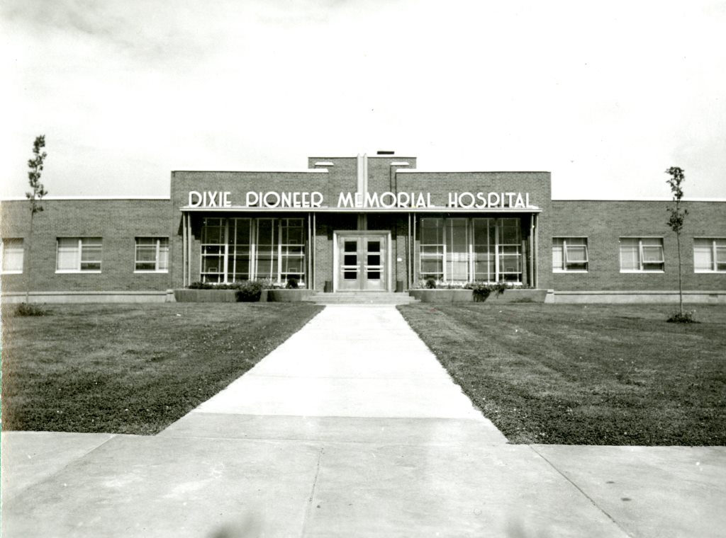 Front of the Dixie Pioneer Memorial Hospital