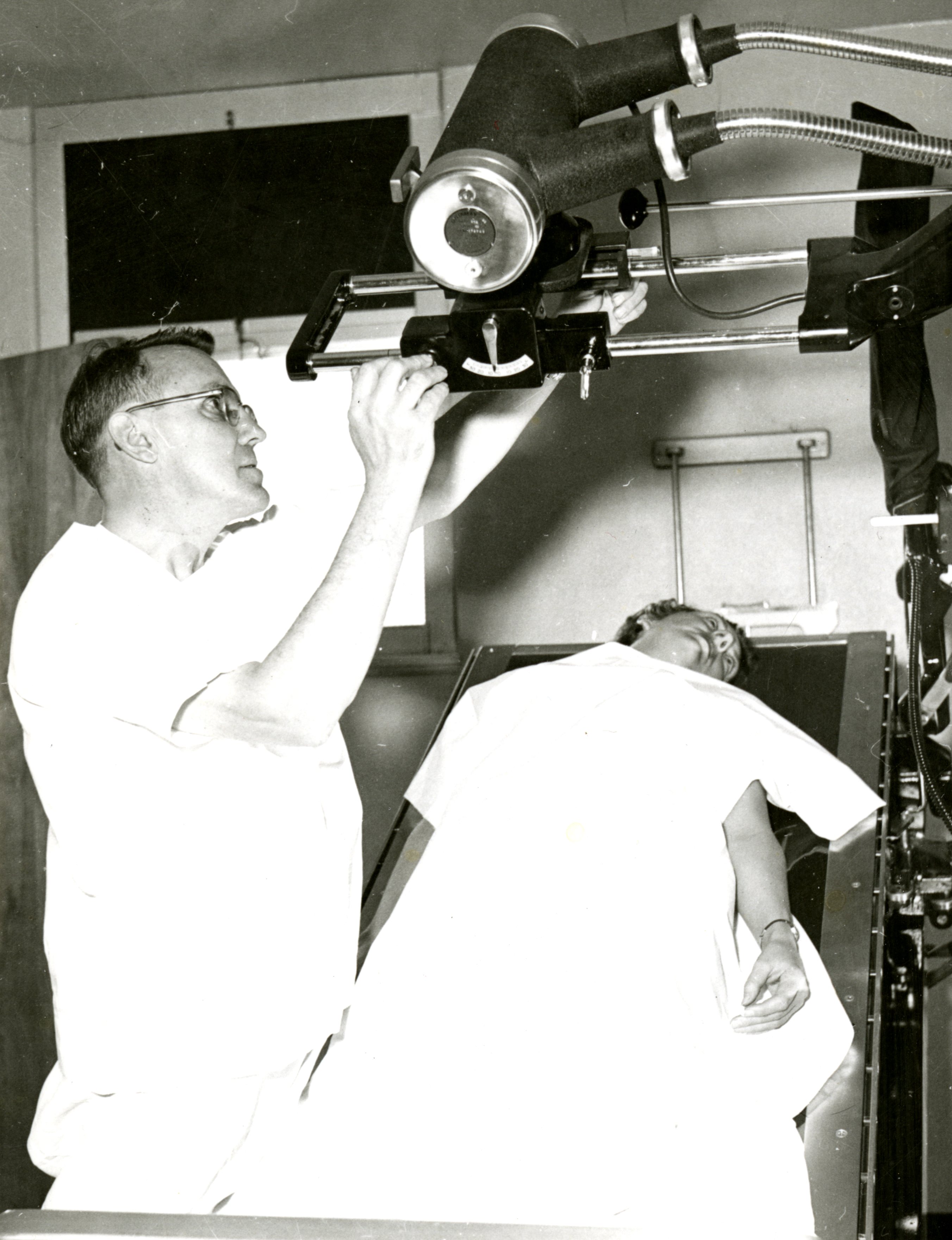 Patient getting an x-ray at the Dixie Pioneer Memorial Hospital