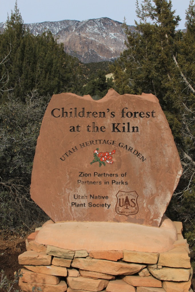 Children's forest at the Kiln sign