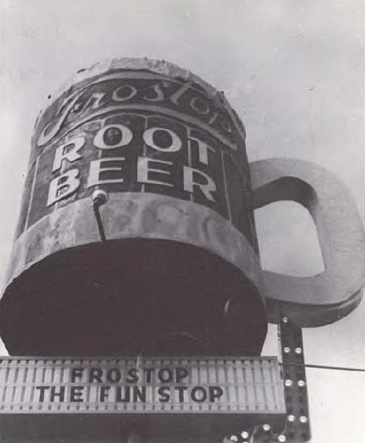 Rotating Root Beer Mug Sign at the Frostop