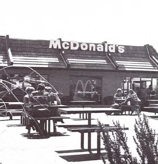 People outside of McDonald's