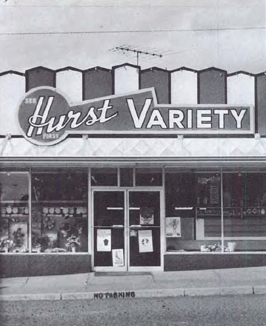 Front of the Hurst Variety store