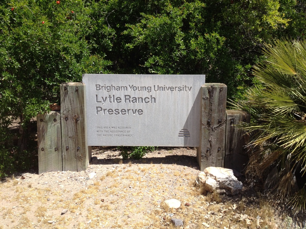 Brigham Young University Lytle Ranch Preserve sign