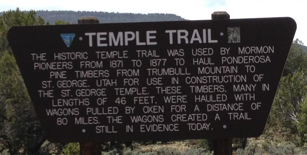 A BLM Temple Trail interpretive sign
