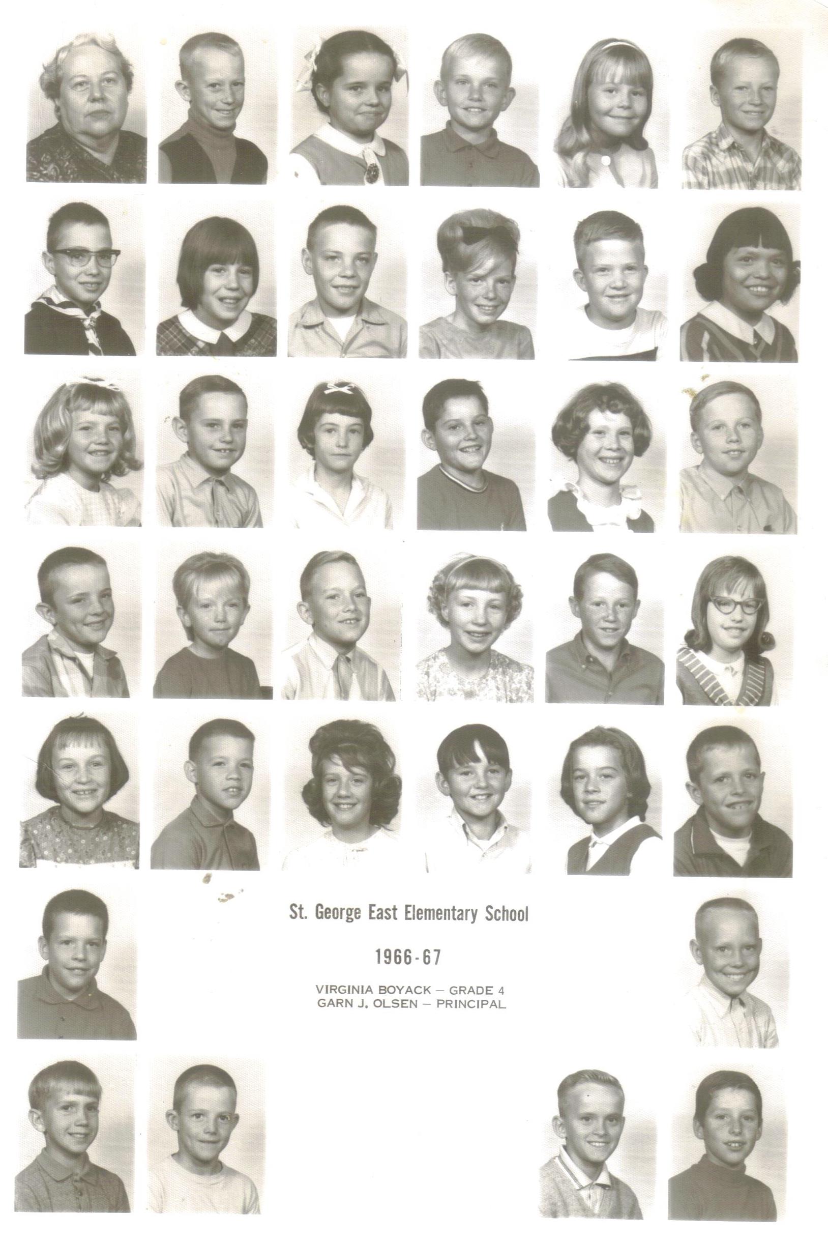 Virginia Boyack's 1966-1967 fourth grade class at East Elementary School