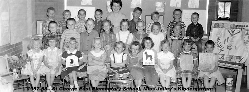 Miss Jolley 1957-1958 kindergarten class at East Elementary School