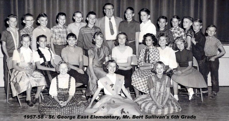 Mr. Bert Sullivan's 1957-1958 sixth grade class at East Elementary School