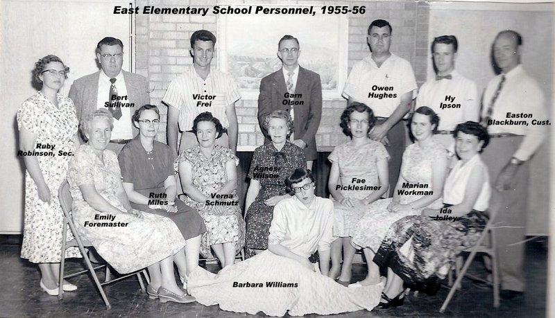 The 1955-1956 faculty & staff at East Elementary School