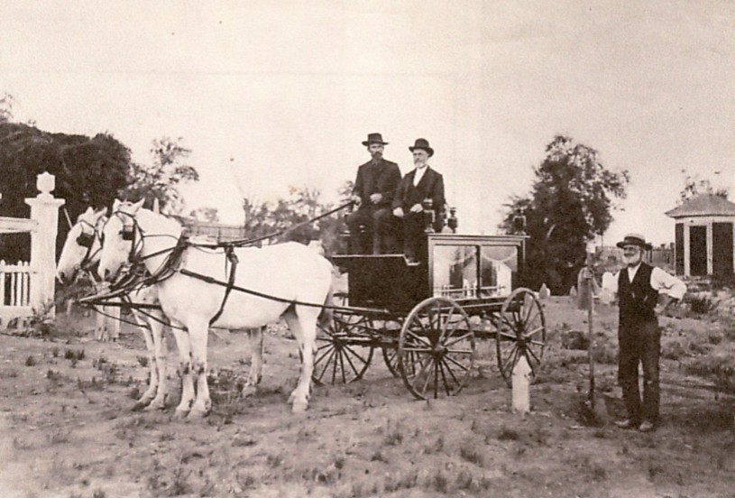 A horse drawn hearse at the St. George City Cemetery
