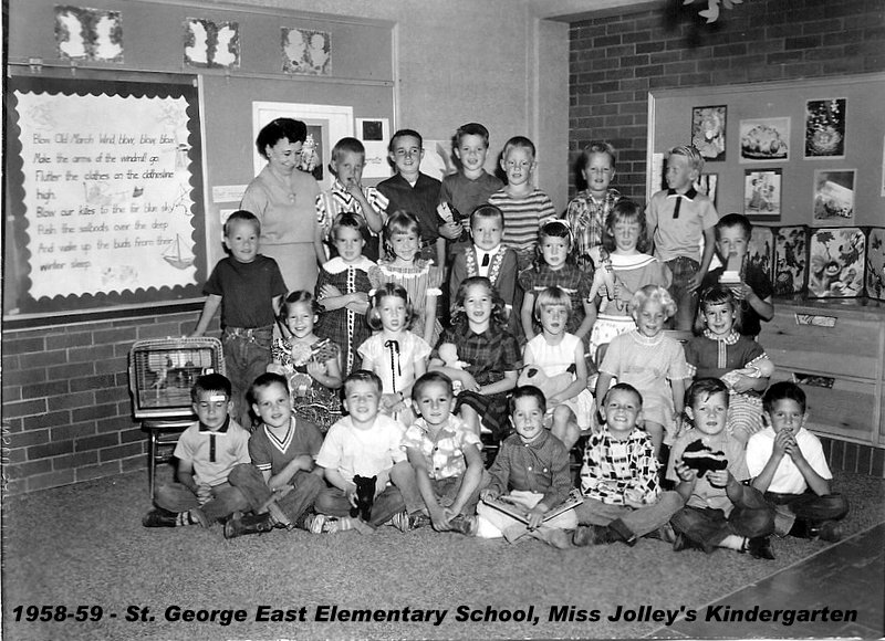 Miss Ida Jolley's 1958-1959 kindergarten class at East Elementary School