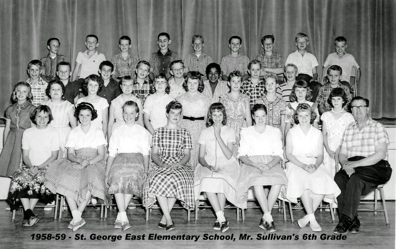 Mr. Sullivan's 1958-1959 sixth grade class at East Elementary School
