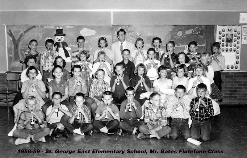 Mr. Ivan Bates' 1958-1959 flutefone class at East Elementary School