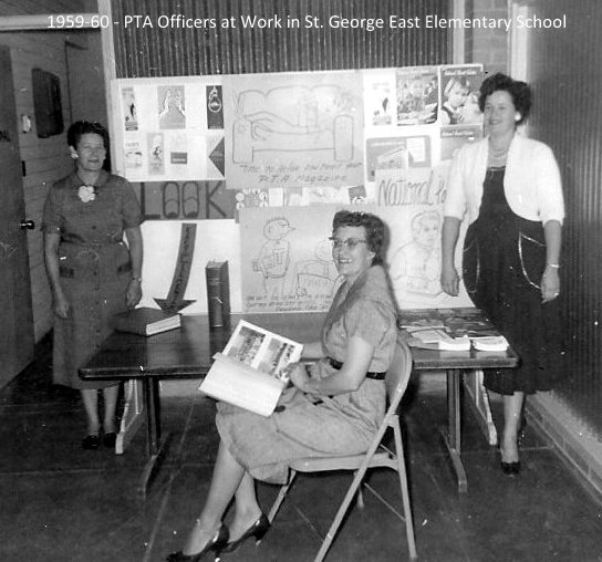 1959-1960 PTA officers at work at East Elementary School