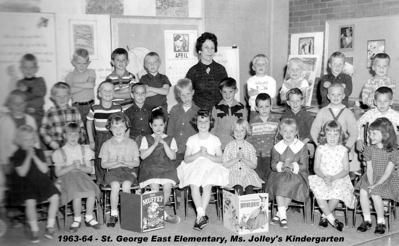 Miss Ida Jolley's 1963-1964 kindergarten class at East Elementary School