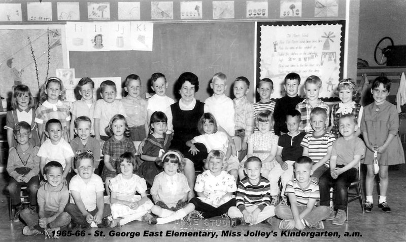 Miss Ida Jolley's 1965-1966 AM kindergarten class at East Elementary School