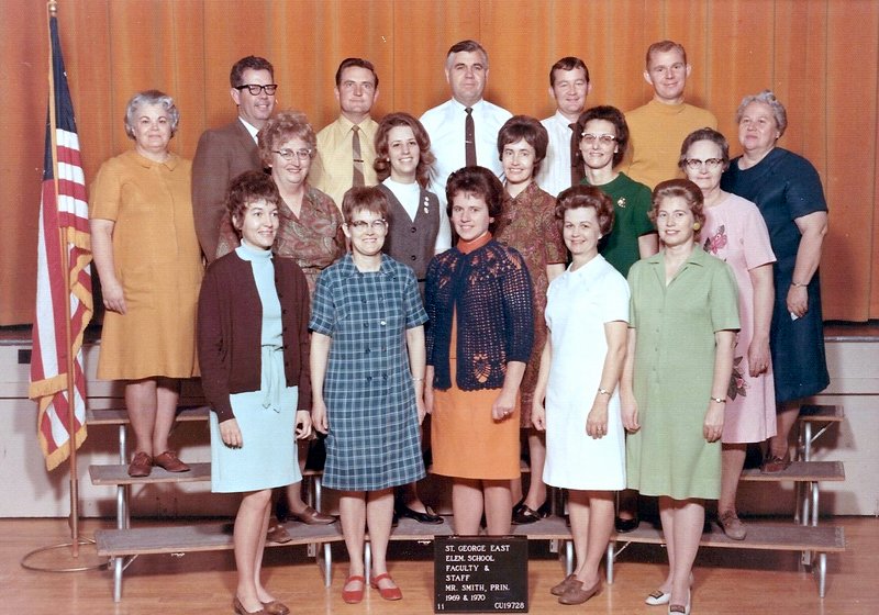 The 1969-1970 faculty and staff at East Elementary School