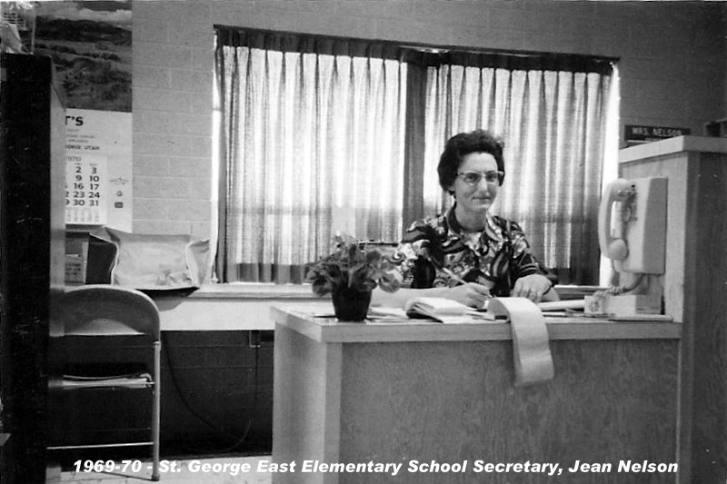 Mrs. Jean Nelson, the 1969-1970 secretary at East Elementary School