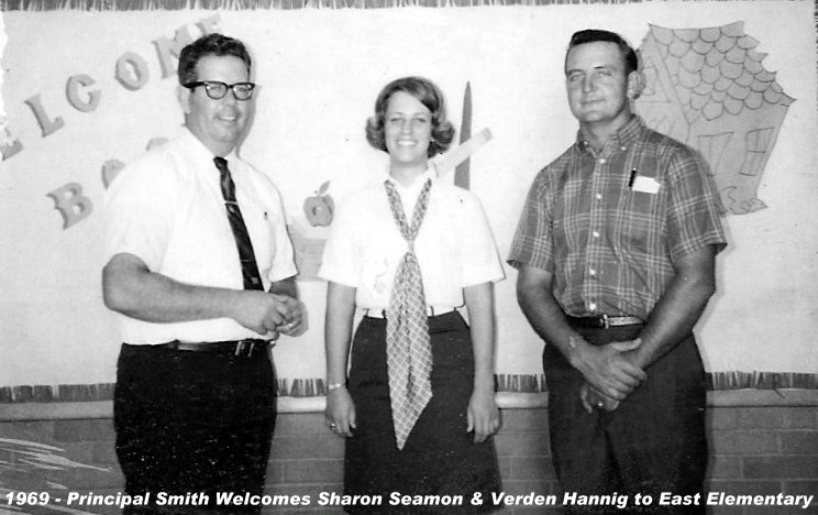 Dar L. Smith, Sharon Seamon, and Verden Hannig at East Elementary School