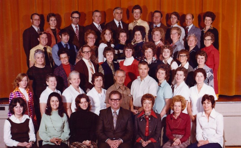 The 1974-1975 faculty at East Elementary School