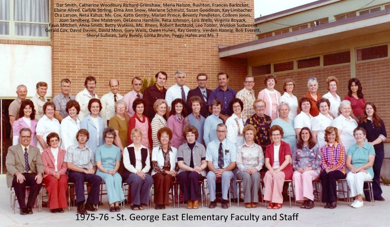 The 1975-1976 faculty & staff at East Elementary School