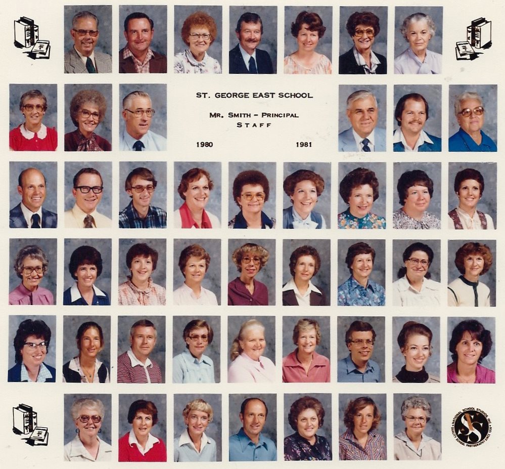The 1980-1981 staff at East Elementary School