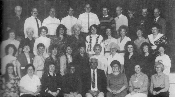 The 1990-1991 faculty & staff at East Elementary School