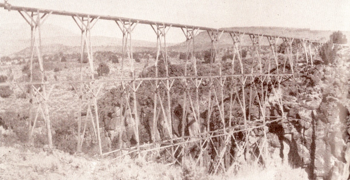 James Cottam's & Albert Bunker's flume over the black lava gultch in Veyo