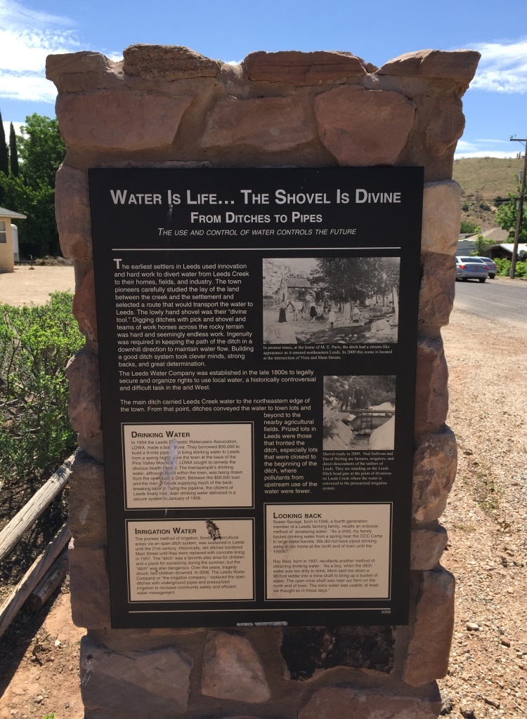 The Water Is Life... The Shovel Is Divine interpretive sign