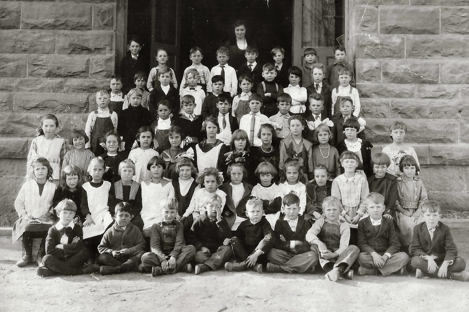 Students at the Woodward School about 1920 or 1921