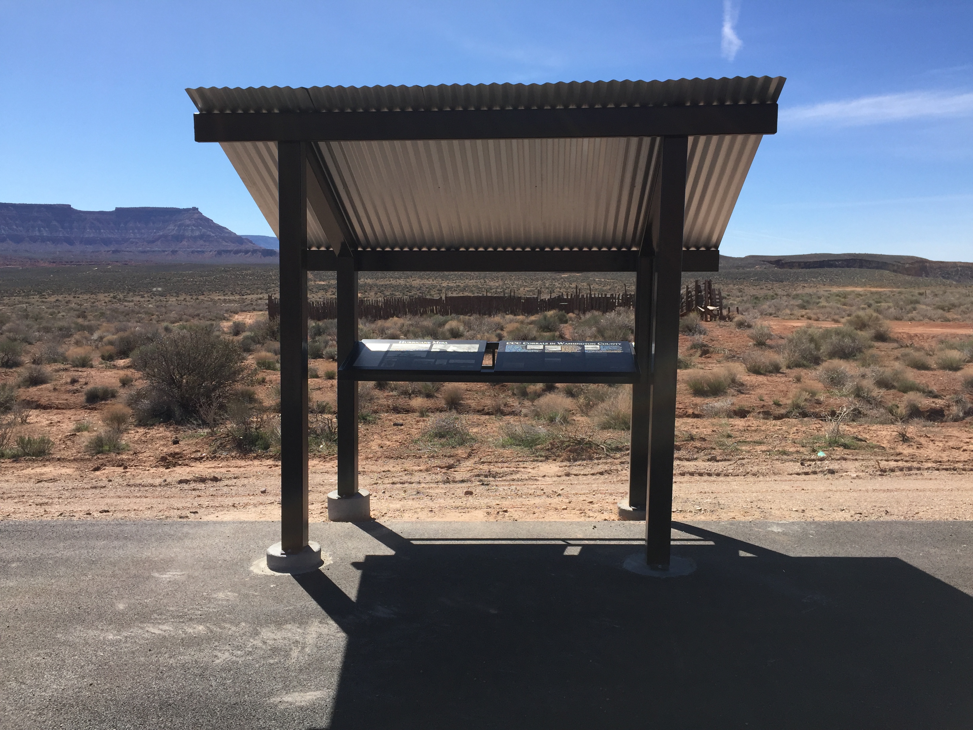 Informational kiosk at the Virgin CCC Corral