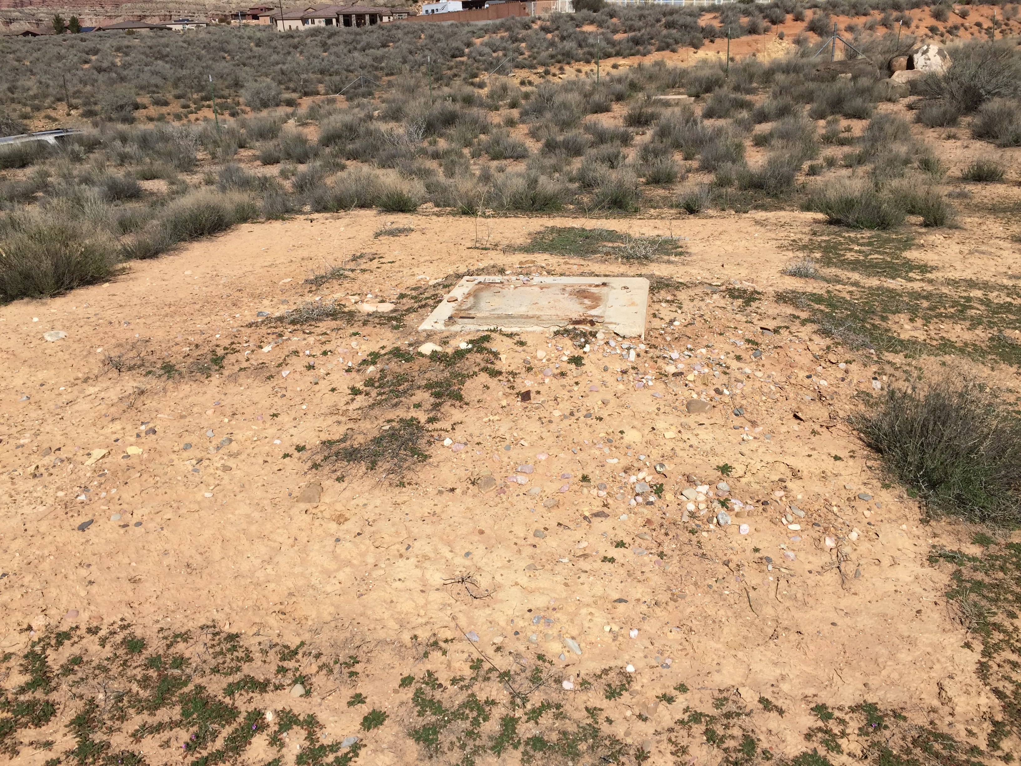 An area where an unidentified structure once stood