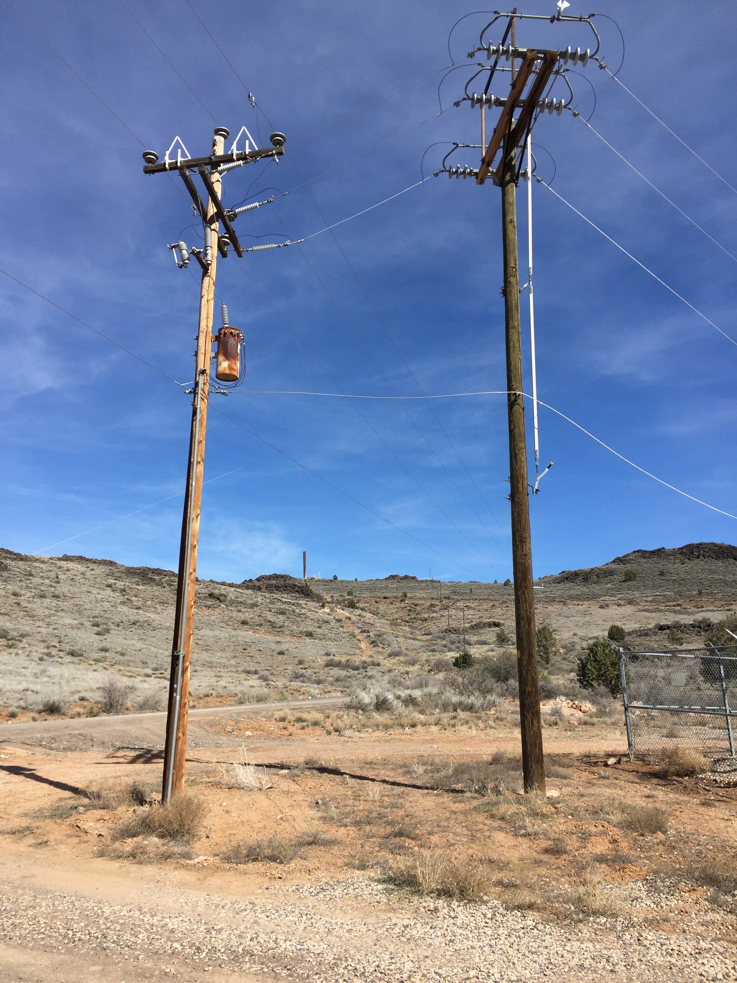 Power poles and the input pipe line at Power Plant #3