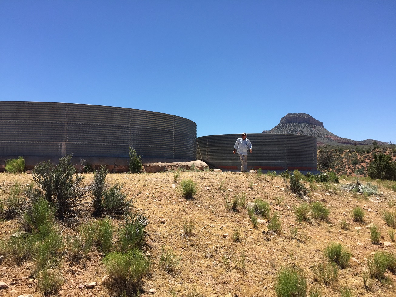 Water storage tanks on the Wildcat Ranch