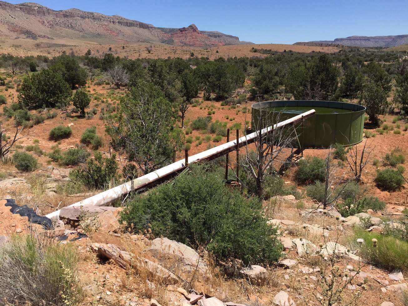 Water storage tank on the Wildcat Ranch