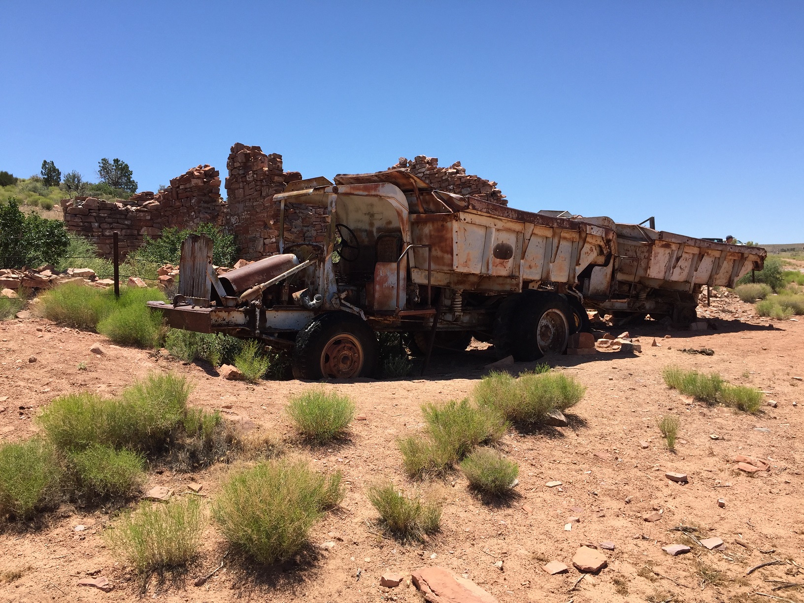 Two old trucks at the Grand Gulch Mine