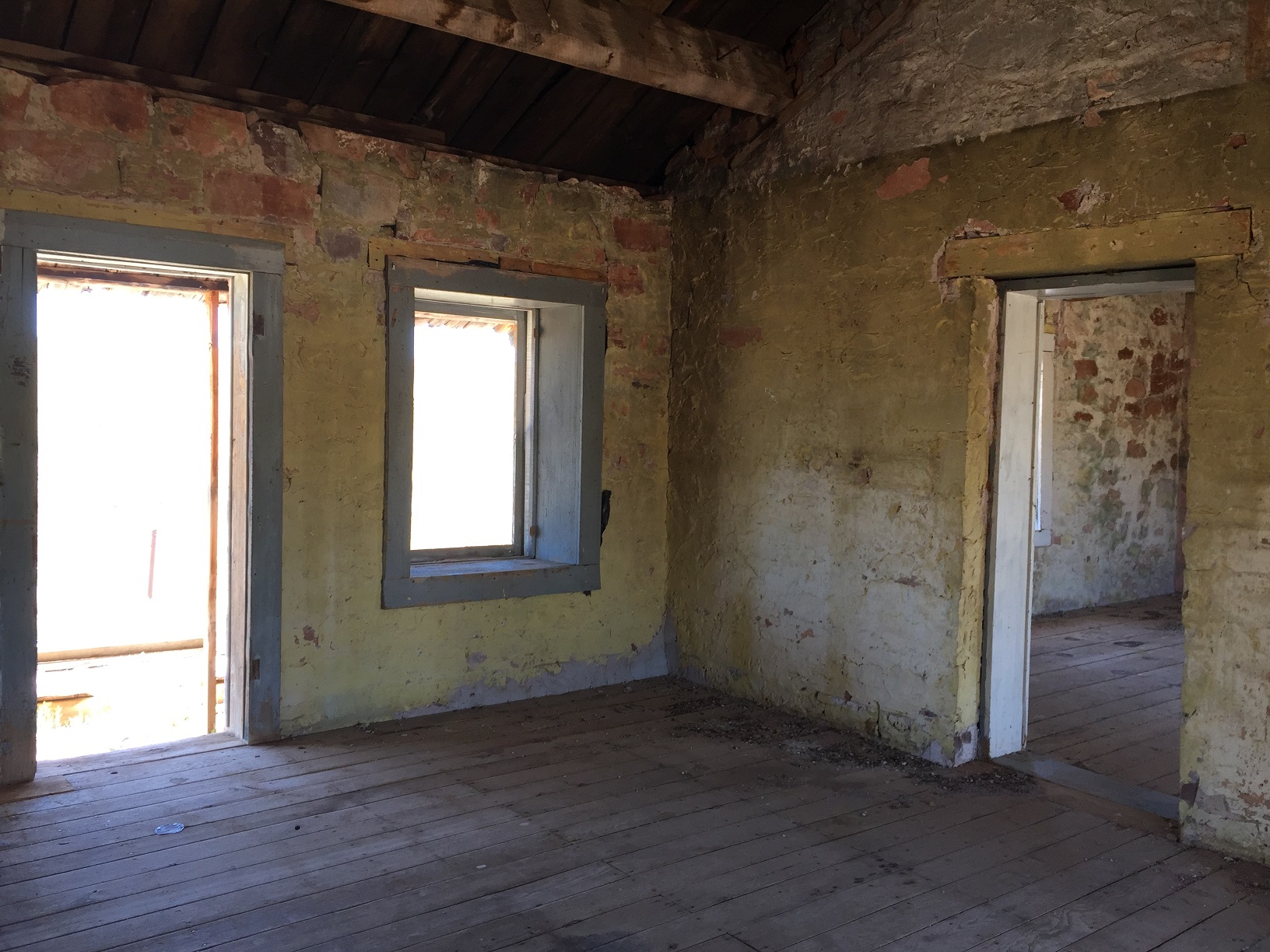 Northwest corner of a room in the bunkhouse at the Grand Gulch Mine