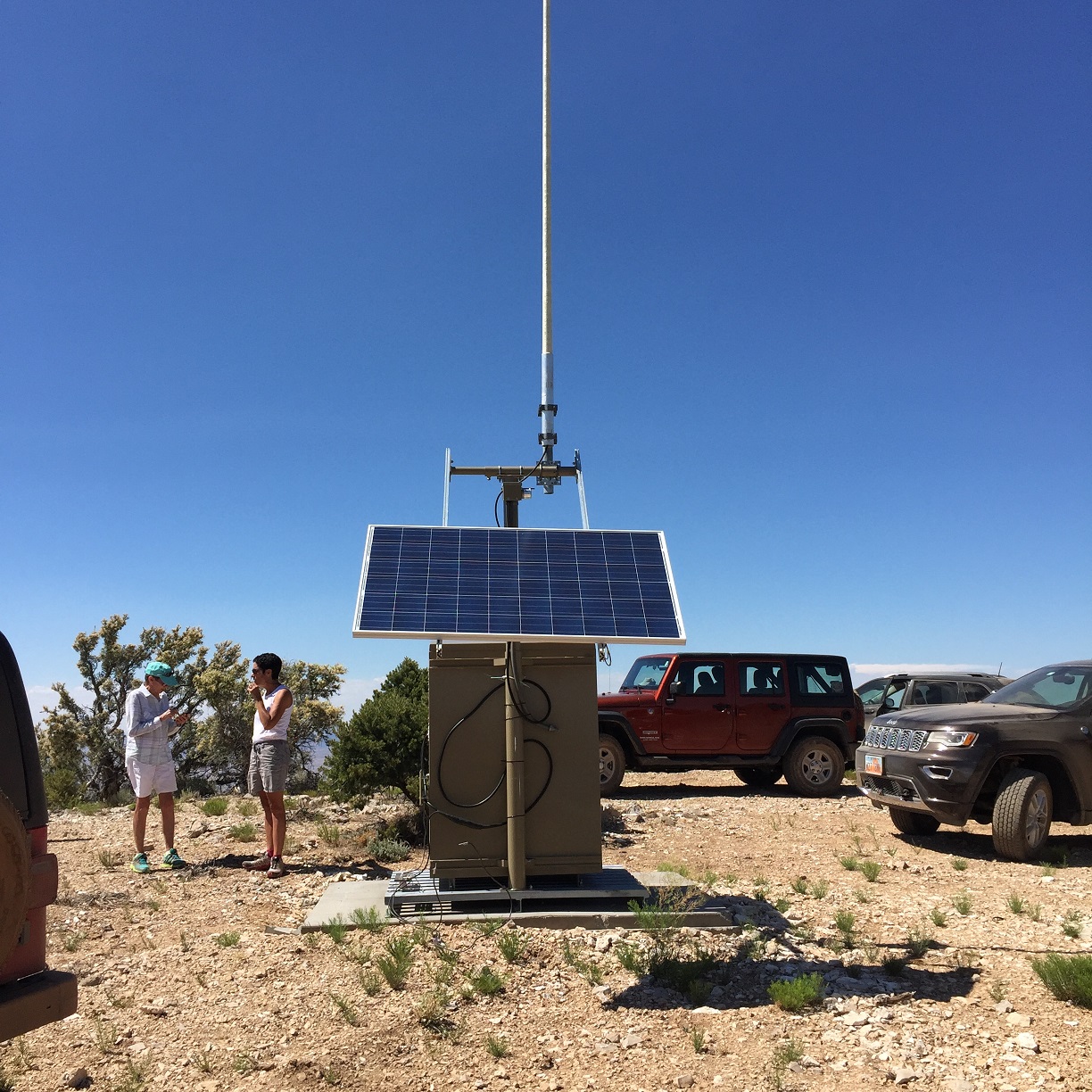 Some kind of monitoring station at Hudson Point on the Arizona Strip