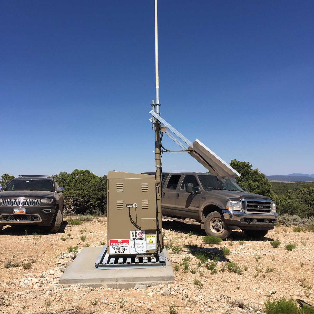 Some kind of monitoring station at Hudson Point on the Arizona Strip