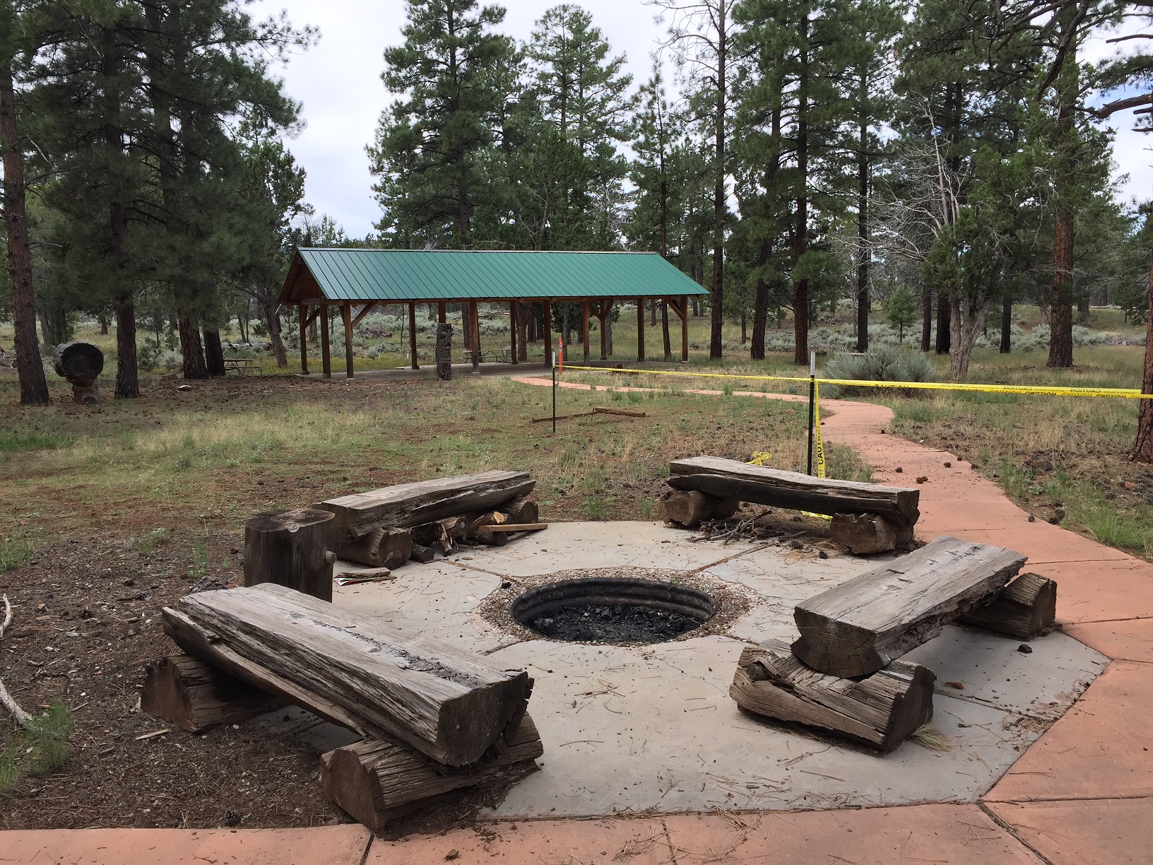 Firepit and pavilion at the BLM Administrative Site on the Arizona Strip