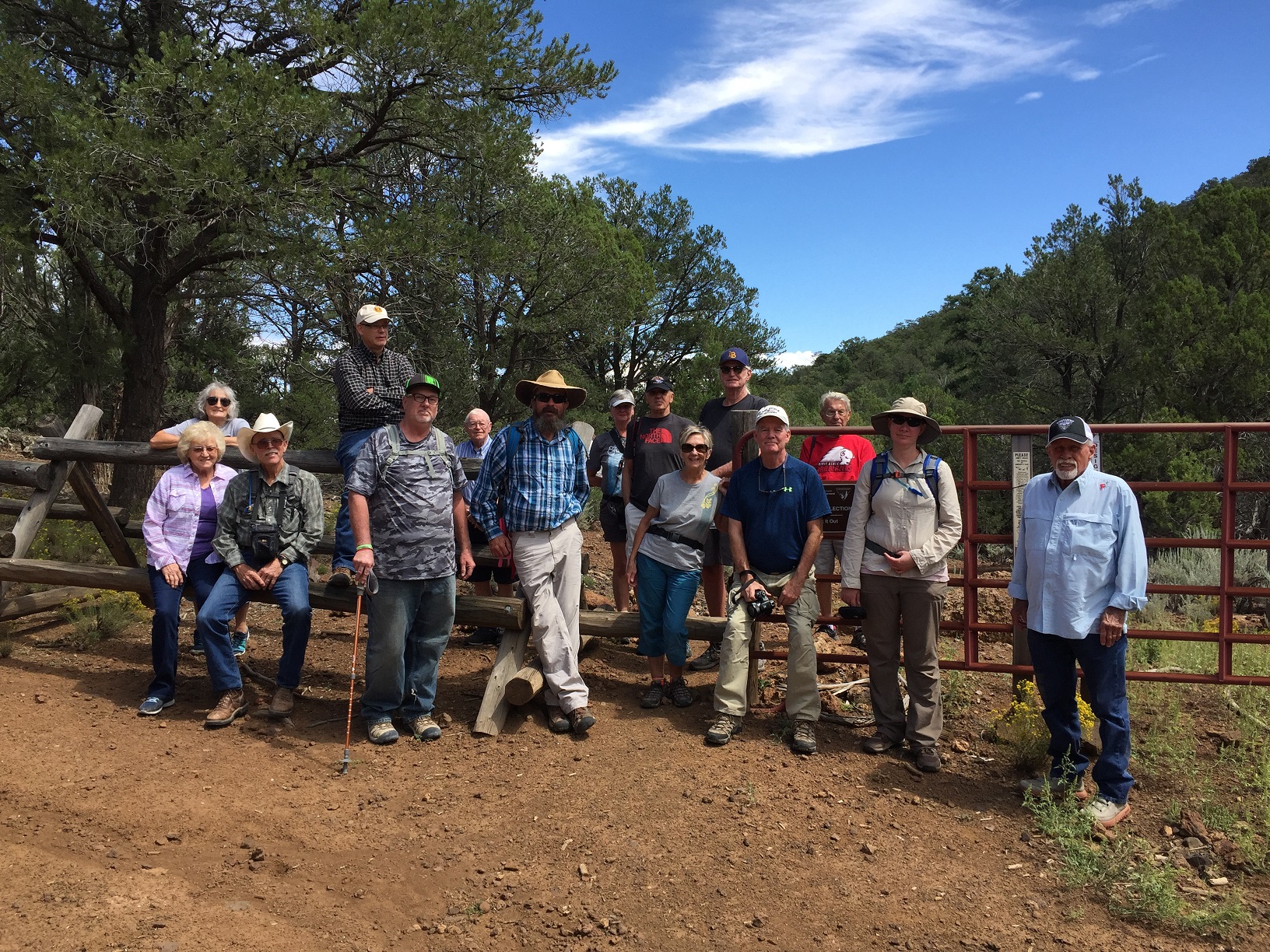 DASIA field trip attendees at the Nampaweap trailhead on the Arizona Strip