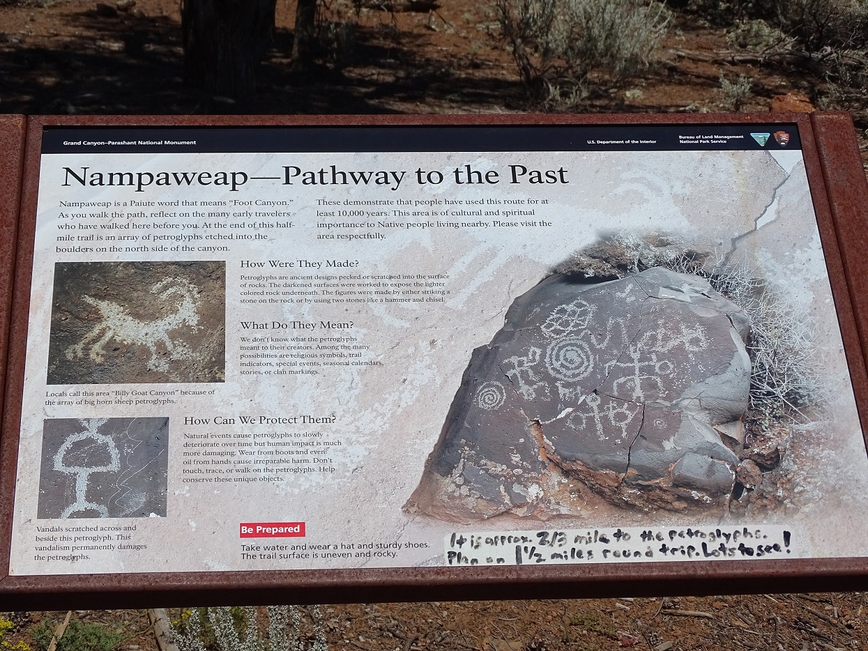 Nampaweap - Pathway to the Past sign at the Nampaweap trailhead