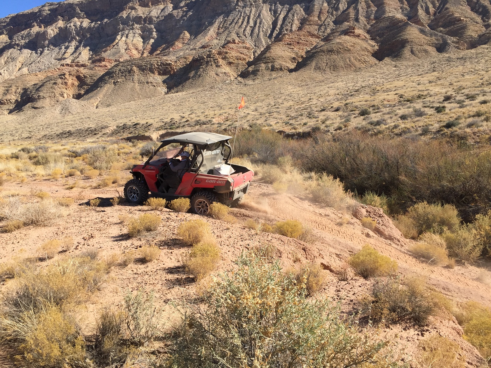 Paul & Bonnie Weaver's ATV on the Temple Trail where it crosses the Fort Pearce Wash