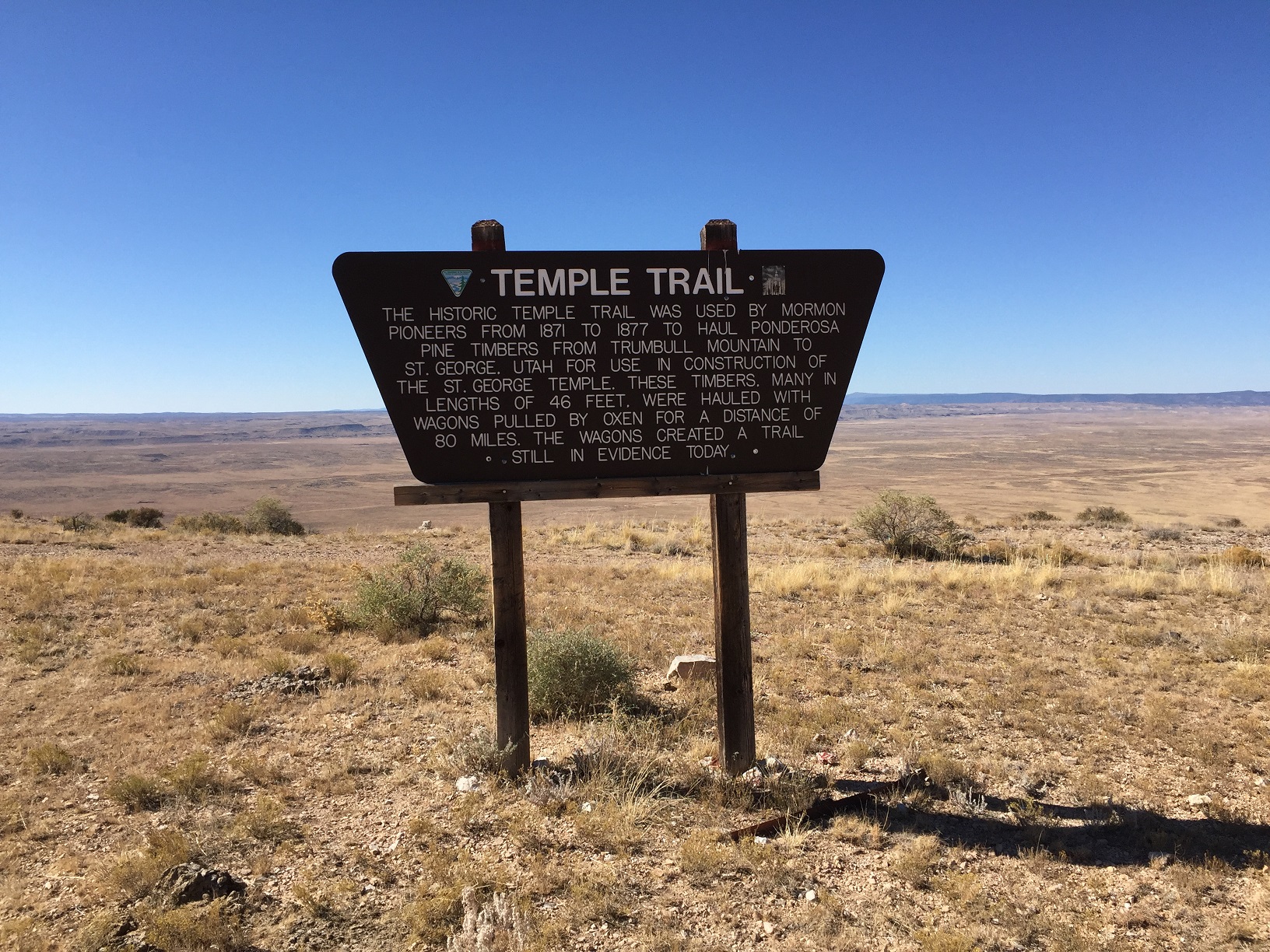 A big Temple Trail interpretive sign