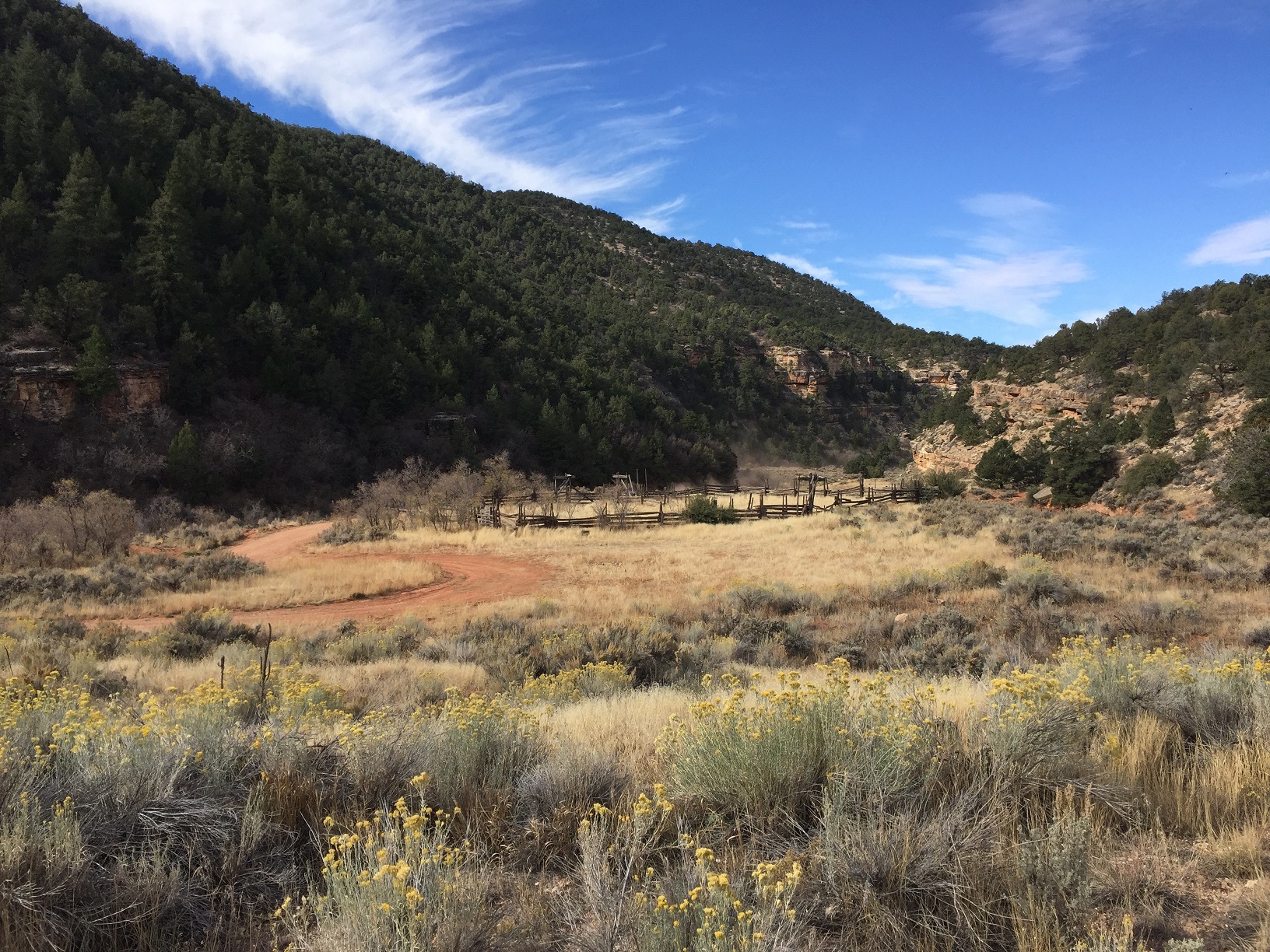 Corral at the junctions Forest Service Roads 22 and 423