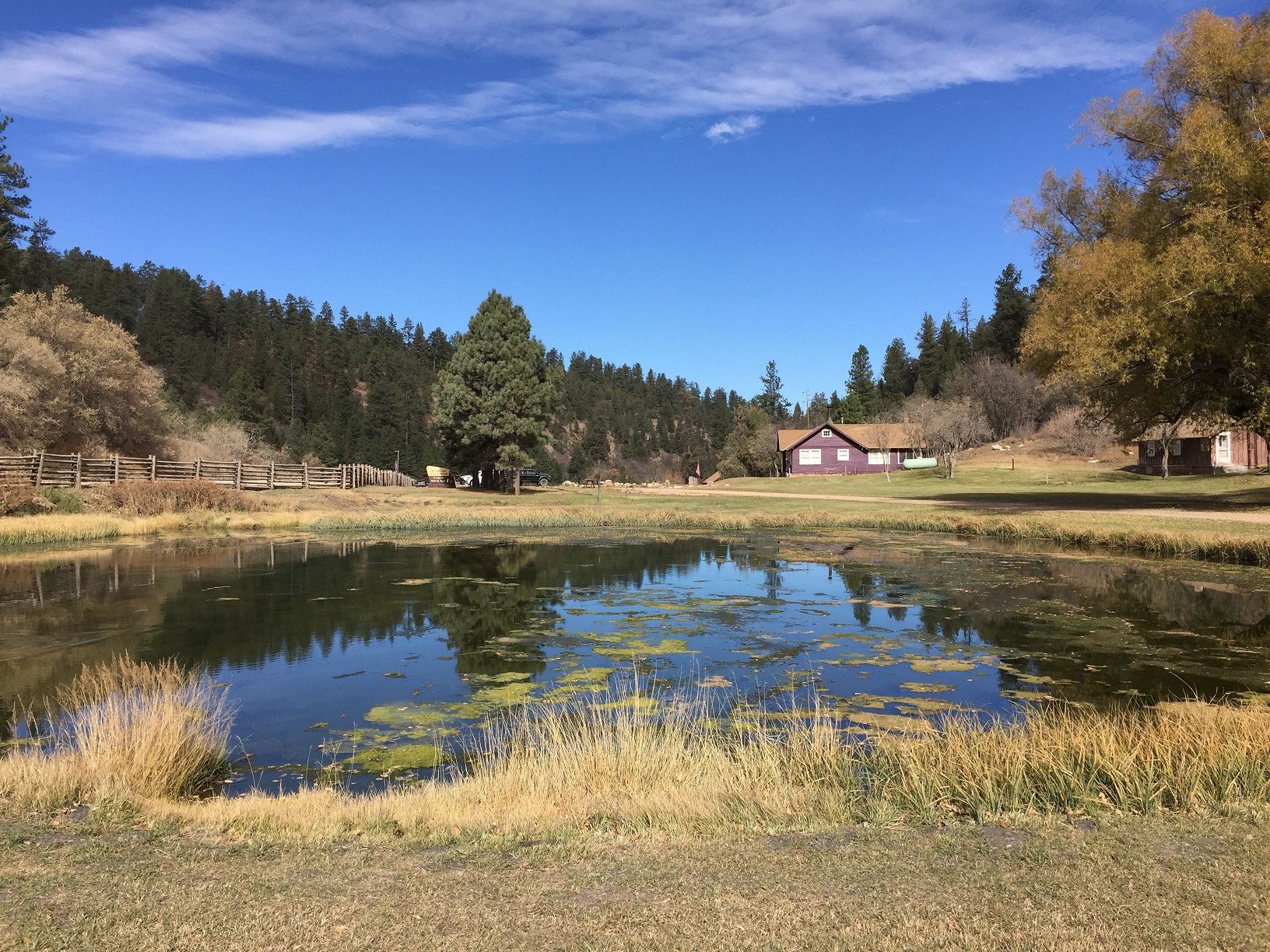 The pond at the Big Springs Rental Cabins on the Arizona Strip