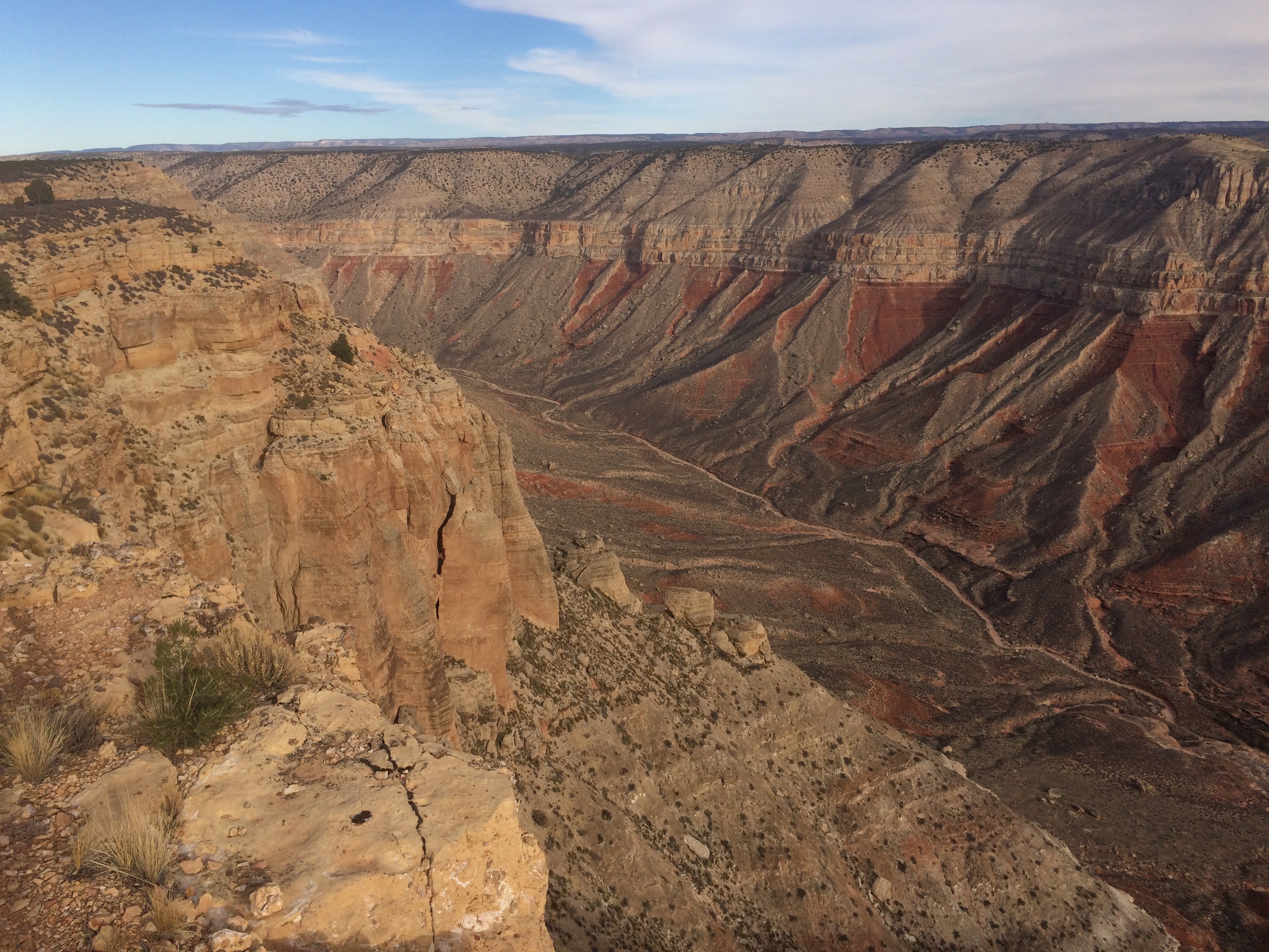 Jump Up Canyon and the Jump Up Trail at the bottom