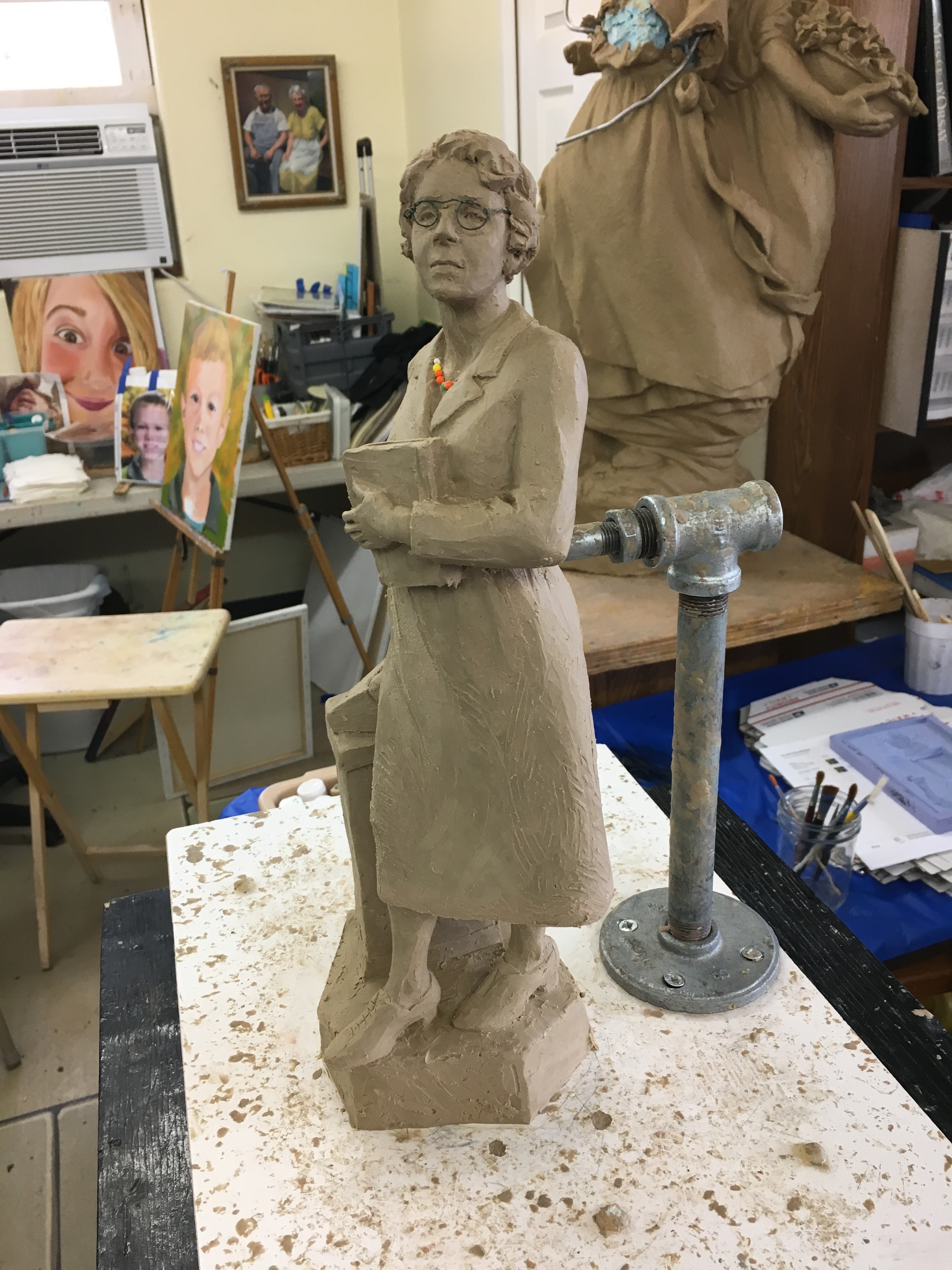 Sculptor's small preliminary model of the Juanita Brooks statue